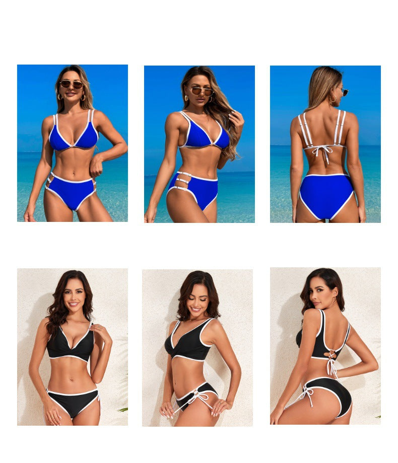 Two Piece Swimsuit Women Bikini Sets Cutout Swimwear Push Up Sexy Bathing Suit Cheeky Cute Beachwear V Neck - Seldom Seen Styles