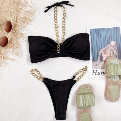 Underwire Bikini Top V-Wired Ruched Swimwear Two Piece Gradient Bikini Sets Tie Side Bathing Suits - Seldom Seen Styles