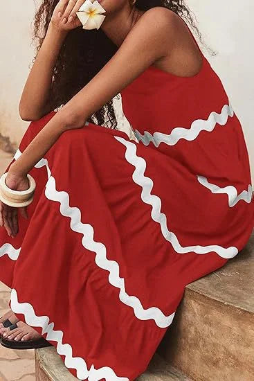 Unique Stripe Waves Maxi Dress - Seldom Seen Styles