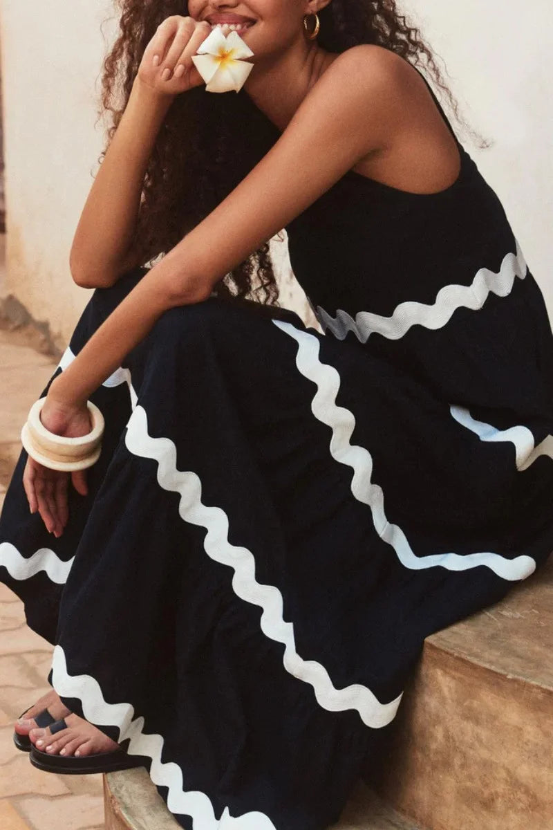 Unique Stripe Waves Maxi Dress - Seldom Seen Styles