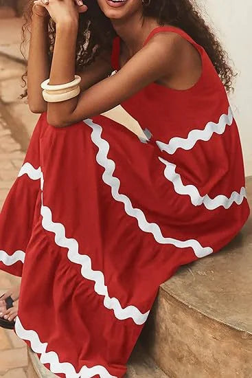 Unique Stripe Waves Maxi Dress - Seldom Seen Styles