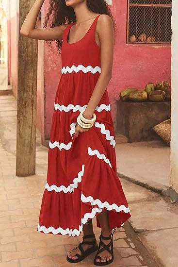 Unique Stripe Waves Maxi Dress - Seldom Seen Styles