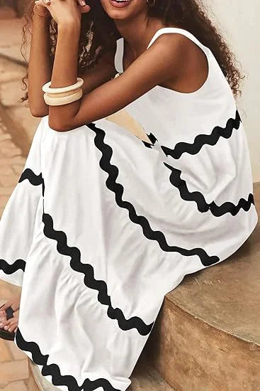 Unique Stripe Waves Maxi Dress - Seldom Seen Styles