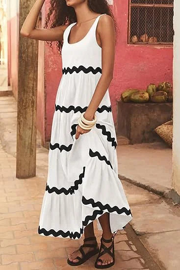 Unique Stripe Waves Maxi Dress - Seldom Seen Styles