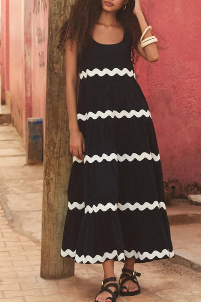 Unique Stripe Waves Maxi Dress - Seldom Seen Styles
