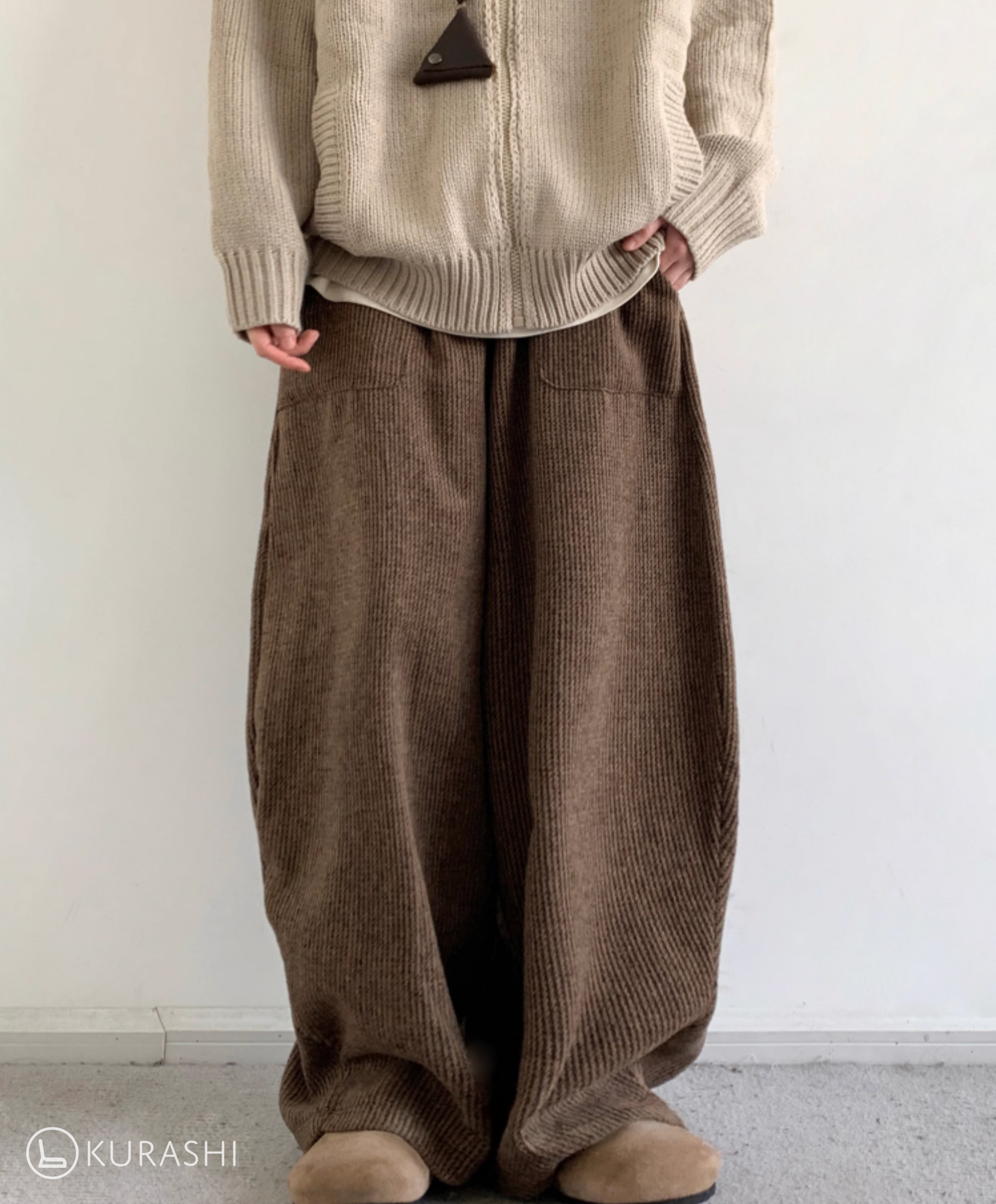 Corduroy Knit-Waist Lounge Pants - Seldom Seen Styles