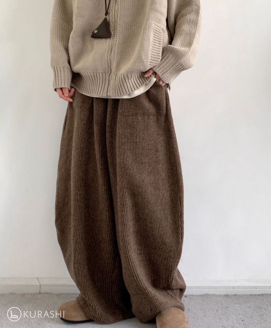 Corduroy Knit-Waist Lounge Pants - Seldom Seen Styles