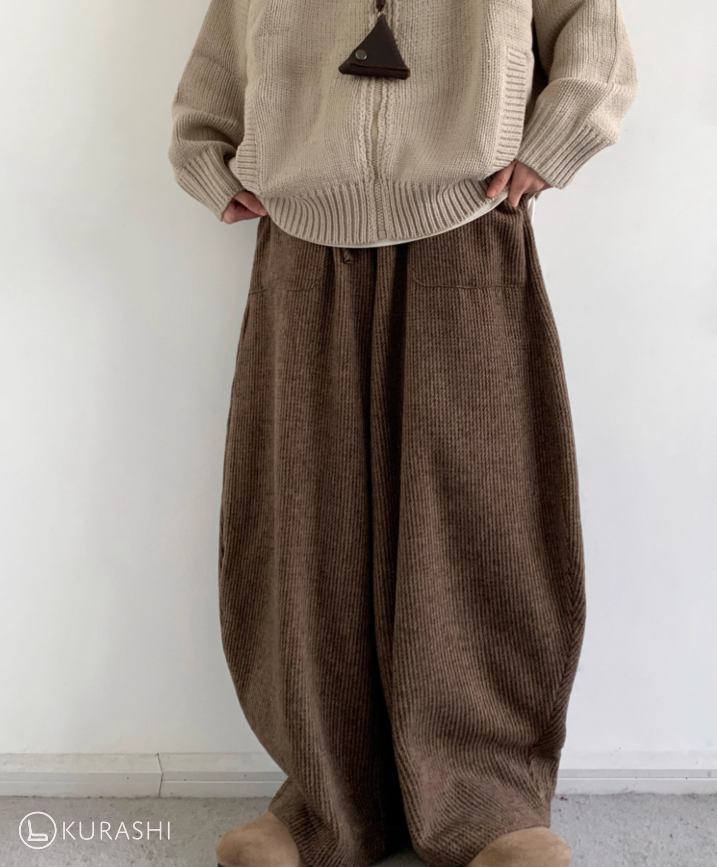 Corduroy Knit-Waist Lounge Pants - Seldom Seen Styles