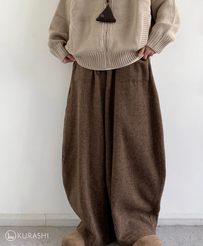 Corduroy Knit-Waist Lounge Pants - Seldom Seen Styles
