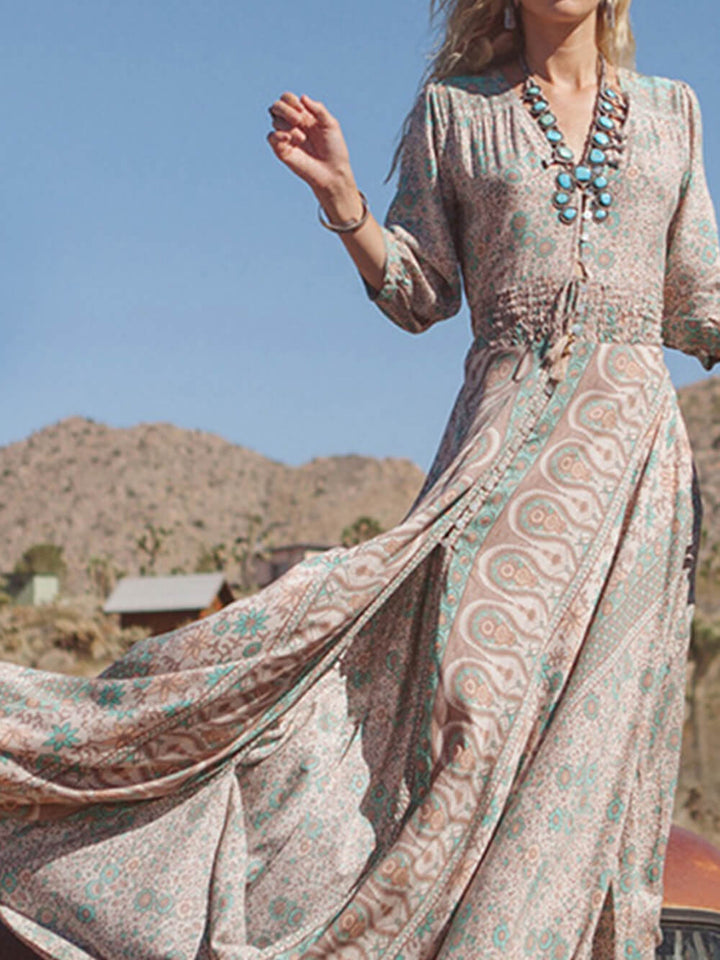 V-Neck Chiffon Sexy Maxi Dress Robe Longue Western Femme Long Summer Dress - Seldom Seen Styles