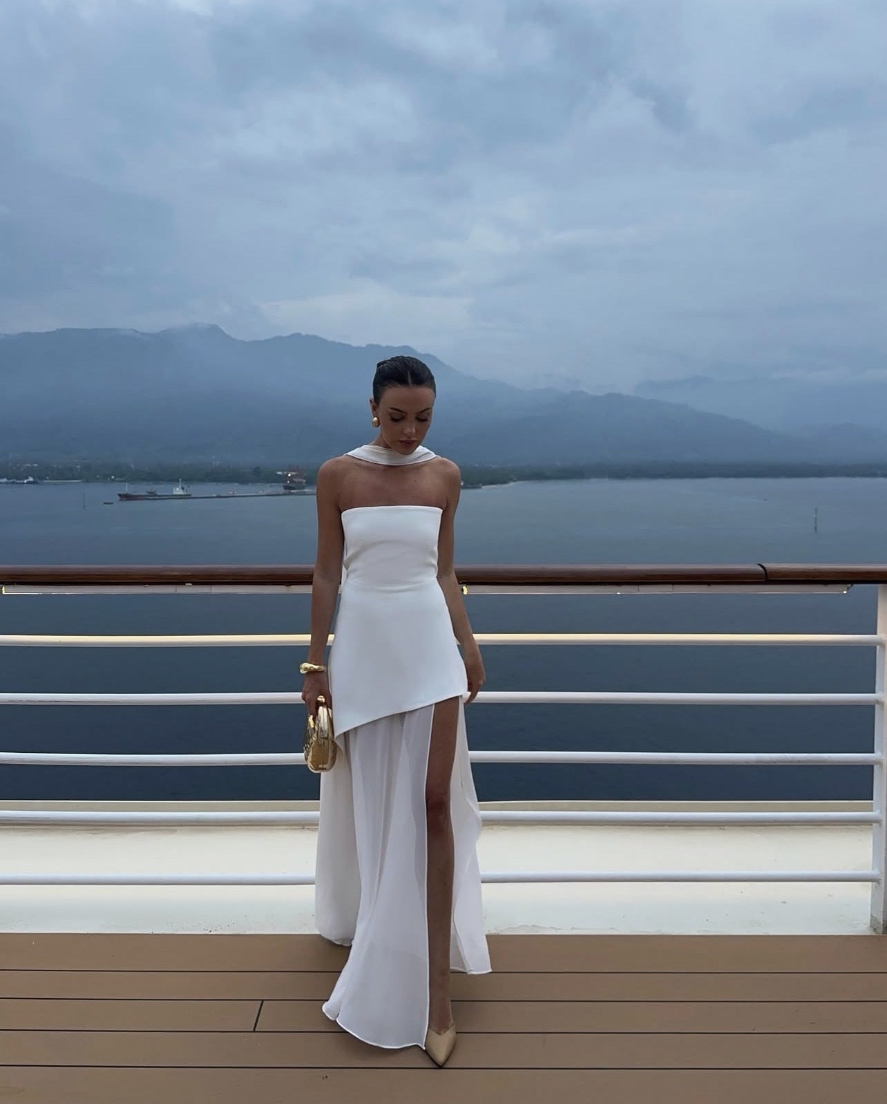 Valerie | Asymmetrical Maxi Dress White Mesh Dress - Seldom Seen Styles