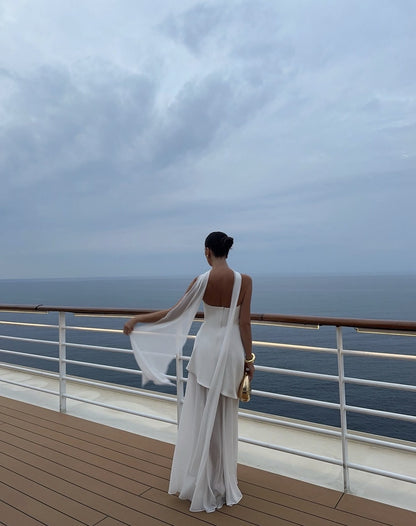 Valerie | Asymmetrical Maxi Dress White Mesh Dress - Seldom Seen Styles