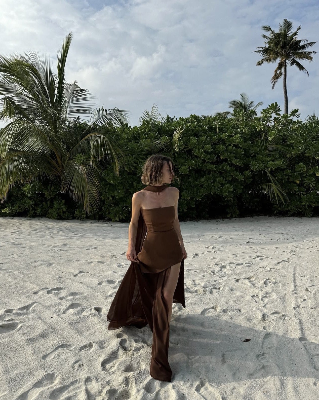 Valerie | Asymmetrical Maxi Dress White Mesh Dress - Seldom Seen Styles