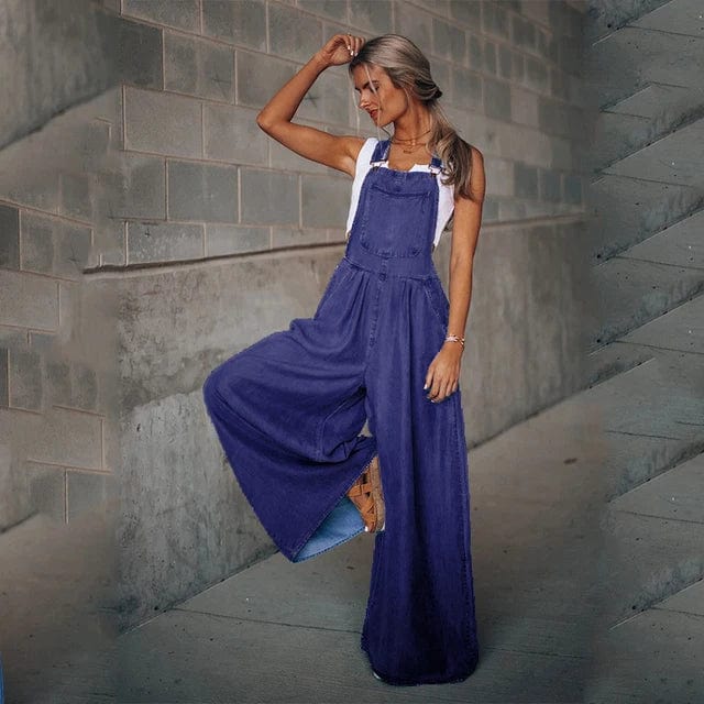 Vintage Boho Denim Wide Leg Overalls - Seldom Seen Styles
