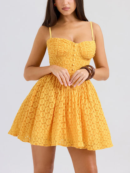 Vintage Lace Sexy Strap Mini Dress - Seldom Seen Styles