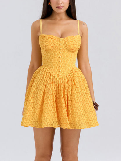 Vintage Lace Sexy Strap Mini Dress - Seldom Seen Styles