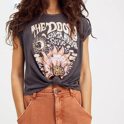 Vintage Print Short Sleeve Top - Seldom Seen Styles