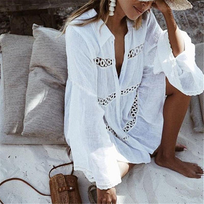 White Bohemian Beach Cover Up - Seldom Seen Styles