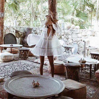 White Bohemian Beach Cover Up - Seldom Seen Styles