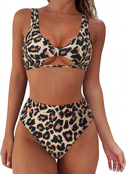 Women Cutout Bikini Sets Push Up High Waisted Swimsuits 2 Piece - Seldom Seen Styles