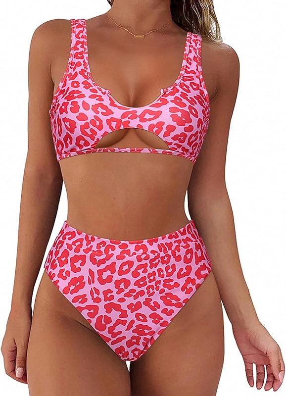 Women Cutout Bikini Sets Push Up High Waisted Swimsuits 2 Piece - Seldom Seen Styles