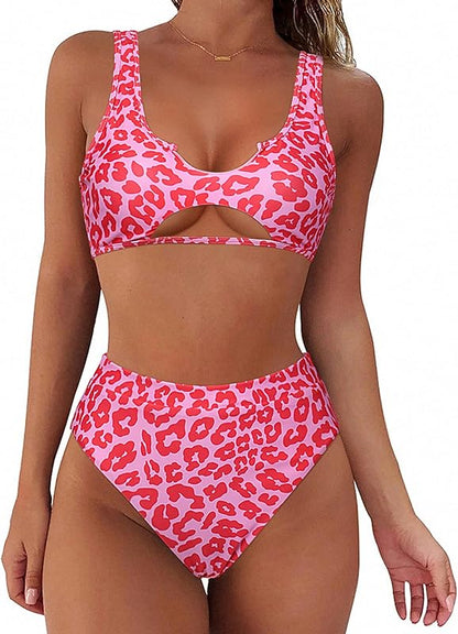 Women Cutout Bikini Sets Push Up High Waisted Swimsuits 2 Piece - Seldom Seen Styles