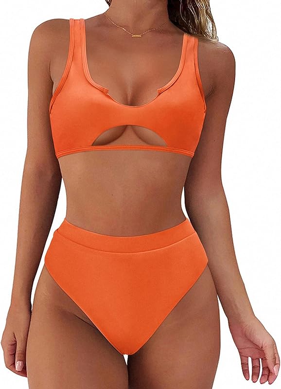 Women Cutout Bikini Sets Push Up High Waisted Swimsuits 2 Piece - Seldom Seen Styles