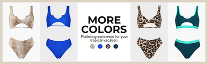 Women Cutout Bikini Sets Push Up High Waisted Swimsuits 2 Piece - Seldom Seen Styles