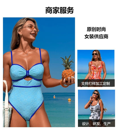 Women Cutout One Piece Swimsuits Criss Cross Back Swim Dress Tummy Control Bathing Suit with Skirt Swimdress - Seldom Seen Styles