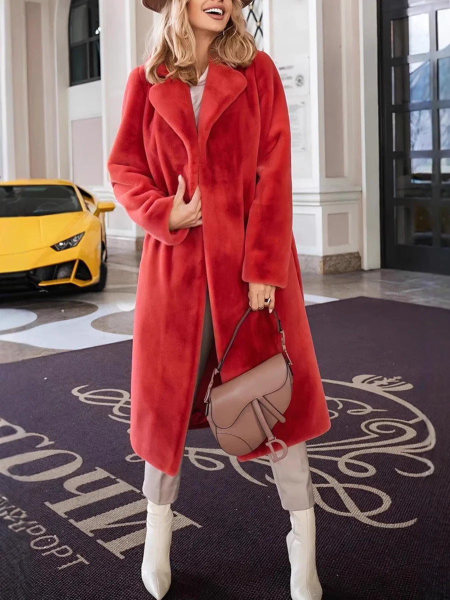 Women Faux Fur Full Length Winter Coat Warm Fluffy Fleece Long Parka Jacket Thick Plus Size Sherpa Outerwear Overcoat - Seldom Seen Styles