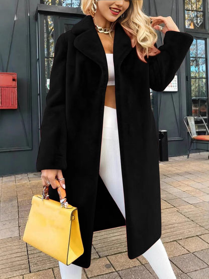 Women Faux Fur Full Length Winter Coat Warm Fluffy Fleece Long Parka Jacket Thick Plus Size Sherpa Outerwear Overcoat - Seldom Seen Styles