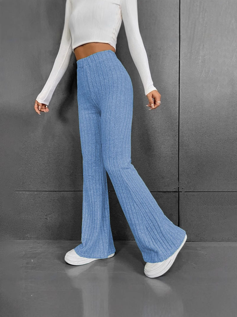 Women Flare Leggings Yoga Pants High-Waisted Casual Lounge Pants Ribbed Comfy Leggings - Seldom Seen Styles