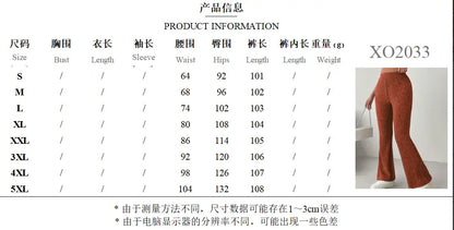 Women Flare Leggings Yoga Pants High-Waisted Casual Lounge Pants Ribbed Comfy Leggings - Seldom Seen Styles