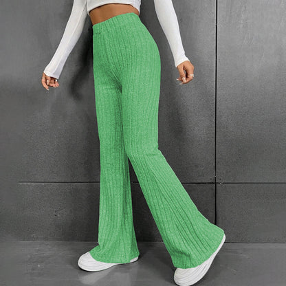 Women Flare Leggings Yoga Pants High-Waisted Casual Lounge Pants Ribbed Comfy Leggings - Seldom Seen Styles