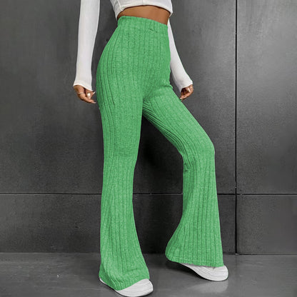 Women Flare Leggings Yoga Pants High-Waisted Casual Lounge Pants Ribbed Comfy Leggings - Seldom Seen Styles