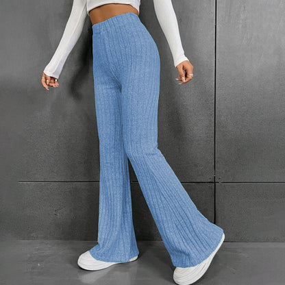 Women Flare Leggings Yoga Pants High-Waisted Casual Lounge Pants Ribbed Comfy Leggings - Seldom Seen Styles