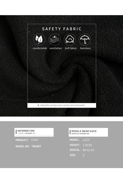 Women Fleece Button Down Open Front Cardigan Jacket Color Block Trim Crew Neck Long Sleeve Casual Jackets with Pockets - Seldom Seen Styles