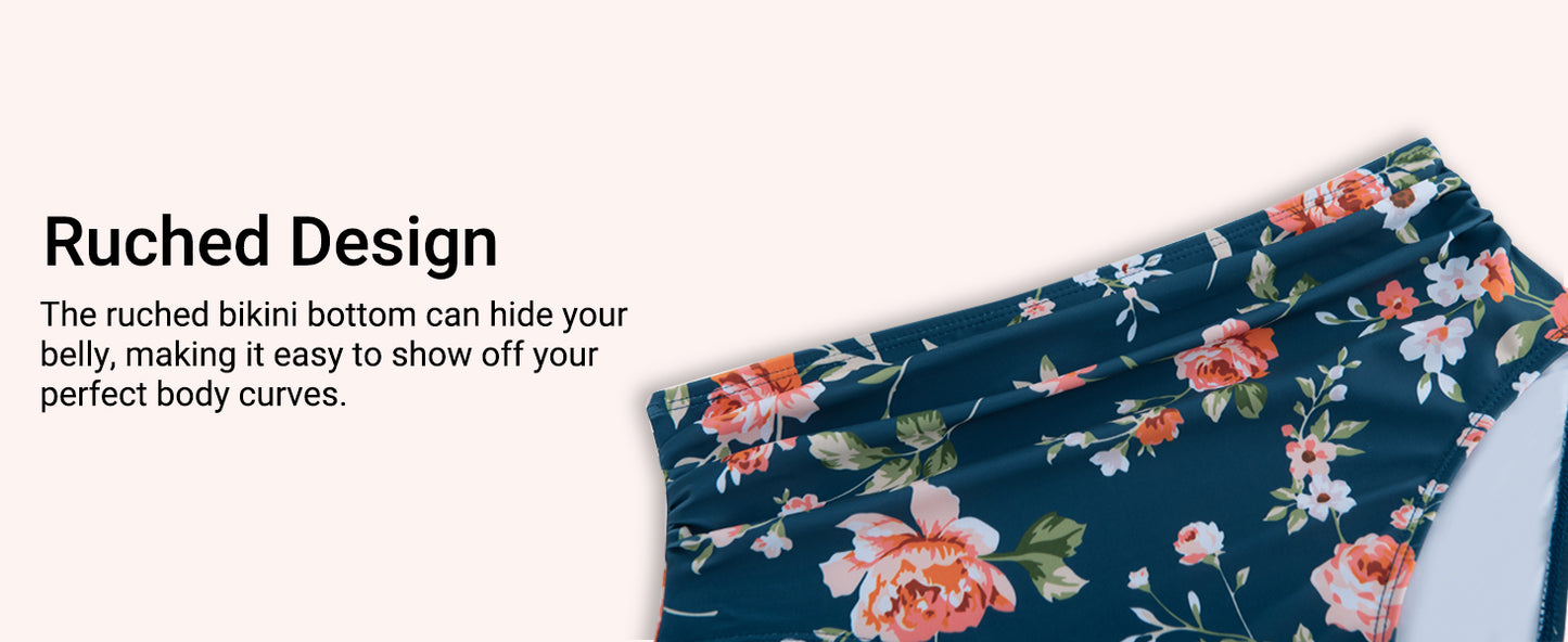 Women High Waisted Bikini Set Two Piece Swimsuits Push up Wrap Swim Suits Top Tummy Control Bathing Suit - Seldom Seen Styles