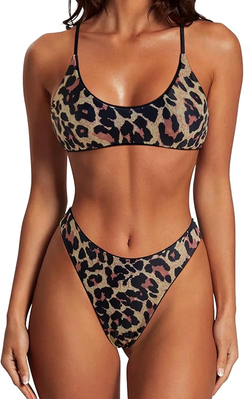 Women High Waisted Thong Bikini Set Reversible String 2 Piece Swimsuit - Seldom Seen Styles