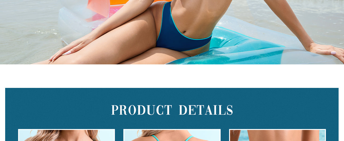 Women High Waisted Thong Bikini Set Reversible String 2 Piece Swimsuit - Seldom Seen Styles