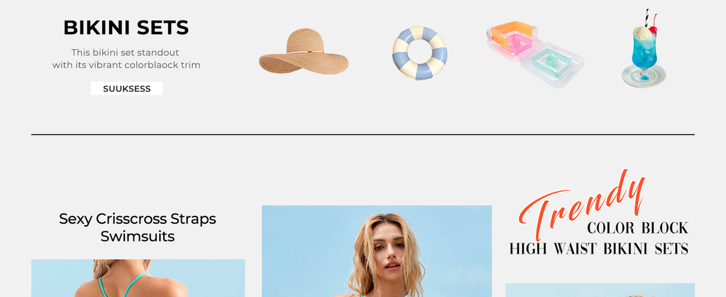 Women High Waisted Thong Bikini Set Reversible String 2 Piece Swimsuit - Seldom Seen Styles