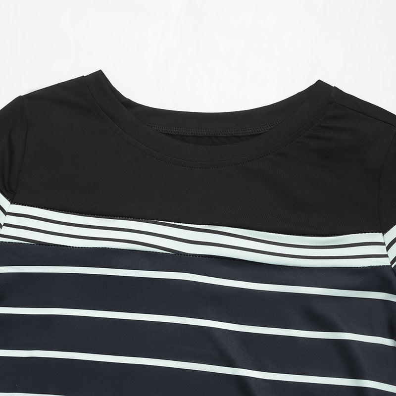 Women Long Sleeve Striped Sweatshirt Crew Neck Loose Casual Top Fall Tees Western Shirts for Women - Seldom Seen Styles