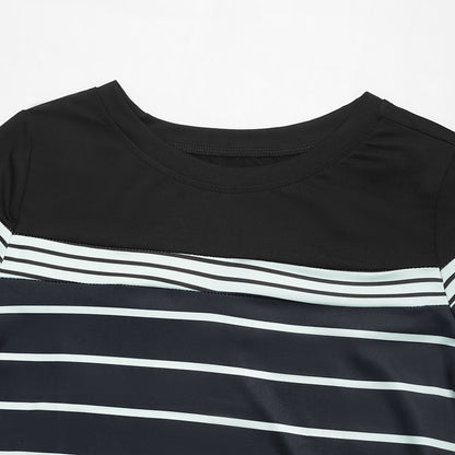 Women Long Sleeve Striped Sweatshirt Crew Neck Loose Casual Top Fall Tees Western Shirts for Women - Seldom Seen Styles