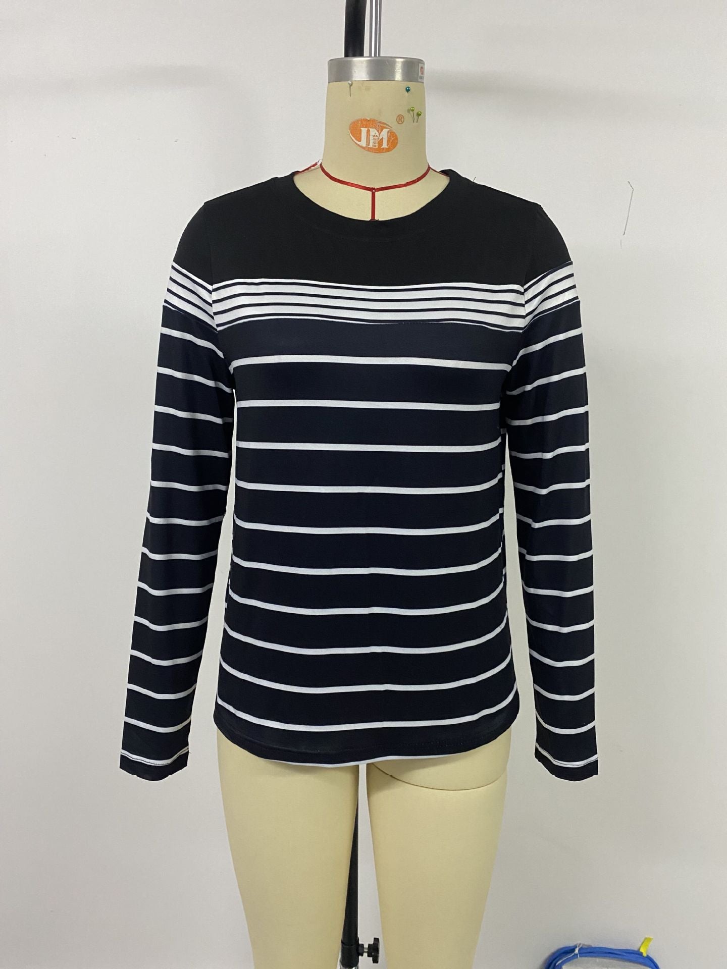 Women Long Sleeve Striped Sweatshirt Crew Neck Loose Casual Top Fall Tees Western Shirts for Women - Seldom Seen Styles