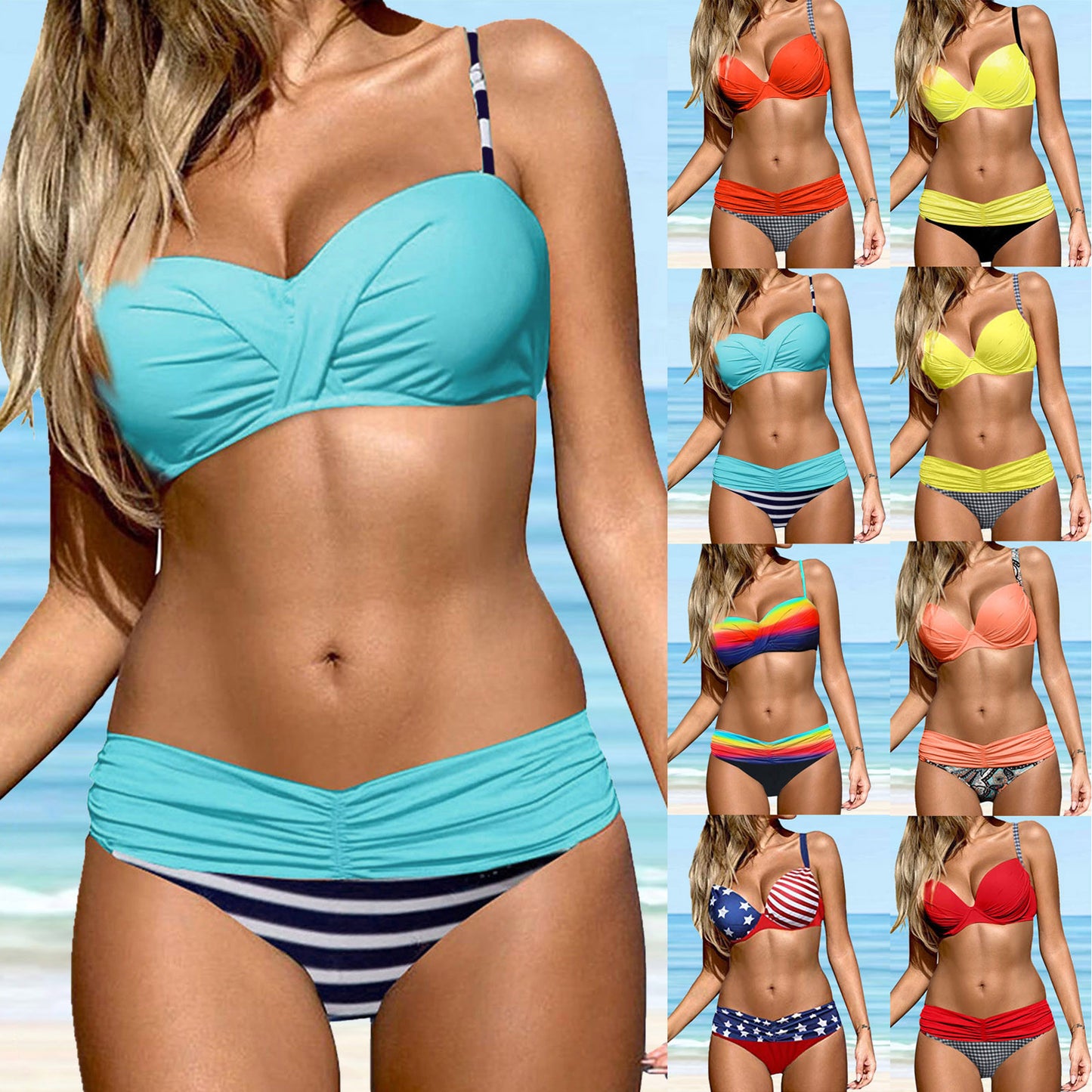 Women Push Up Two Piece Bikini Swimsuits Padded Swimwear Bathing Suit - Seldom Seen Styles