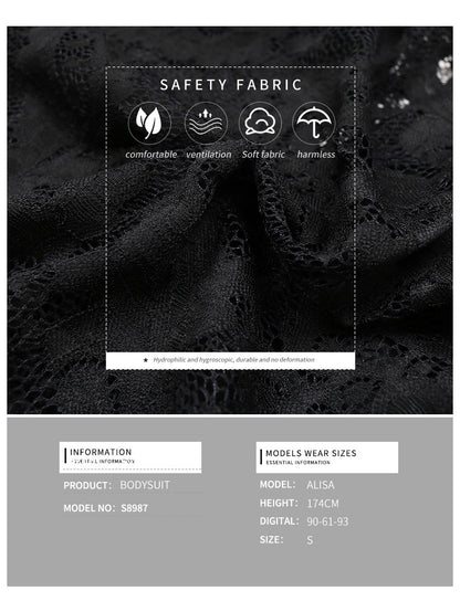 Women Sexy Deep v Neck Bodysuit Tops Long Sleeve Lace Top Elegant Going Out Outfits - Seldom Seen Styles