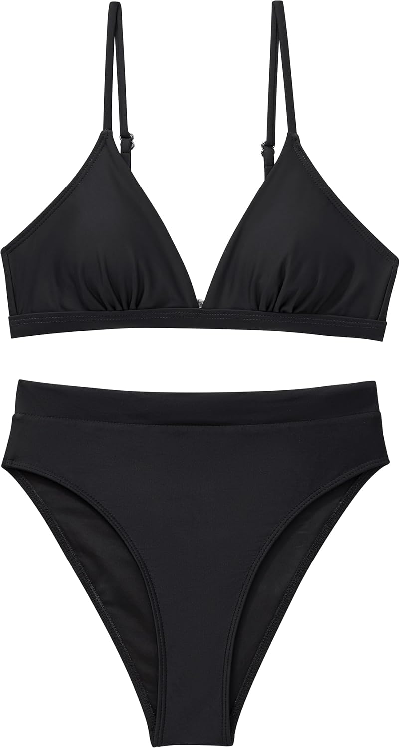 Women Sexy High Waisted 2 Piece Bikini Sets Triangle High Cut Swimsuits - Seldom Seen Styles