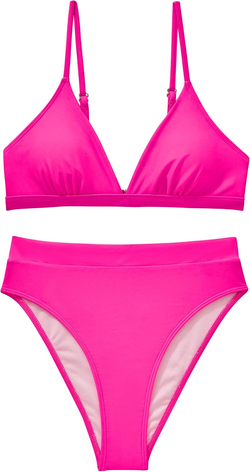 Women Sexy High Waisted 2 Piece Bikini Sets Triangle High Cut Swimsuits - Seldom Seen Styles