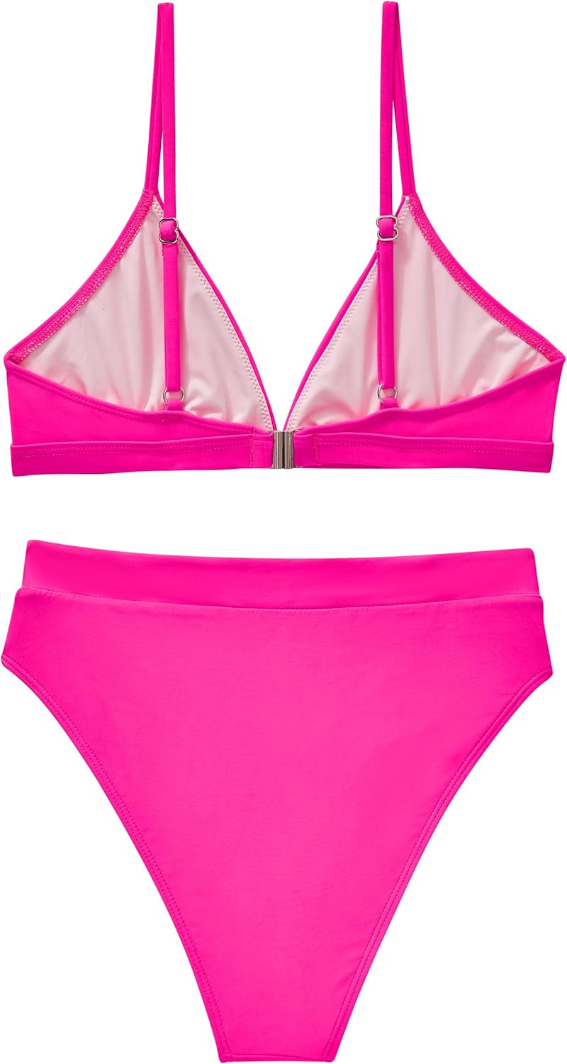 Women Sexy High Waisted 2 Piece Bikini Sets Triangle High Cut Swimsuits - Seldom Seen Styles