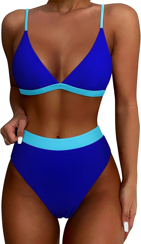 Women Sexy High Waisted 2 Piece Bikini Sets Triangle High Cut Swimsuits - Seldom Seen Styles